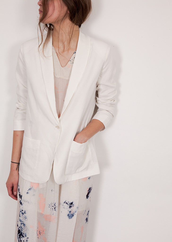 Linen Blazer White