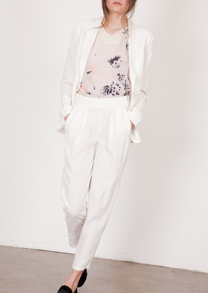Linen Easy Pant White