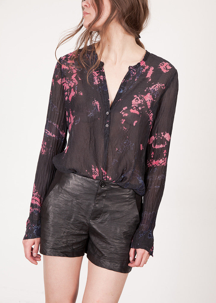 Silk Long Sleeve Blouse Cosmic Black