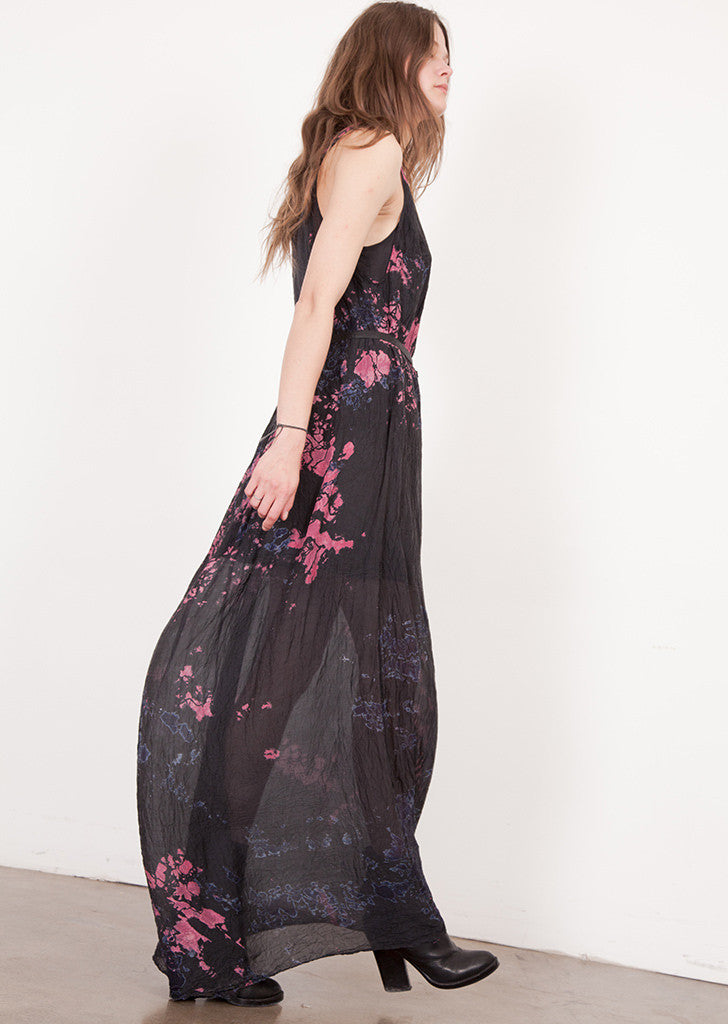 Silk Maxi Tank Dress Cosmic Black