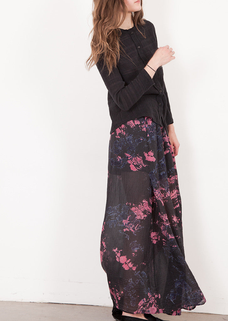 Silk Maxi Skirt Cosmic Black
