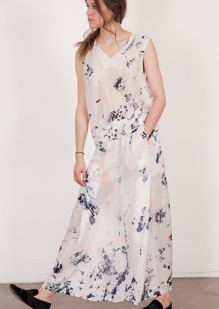 Silk Sleeveless Tee Cosmic Ivory