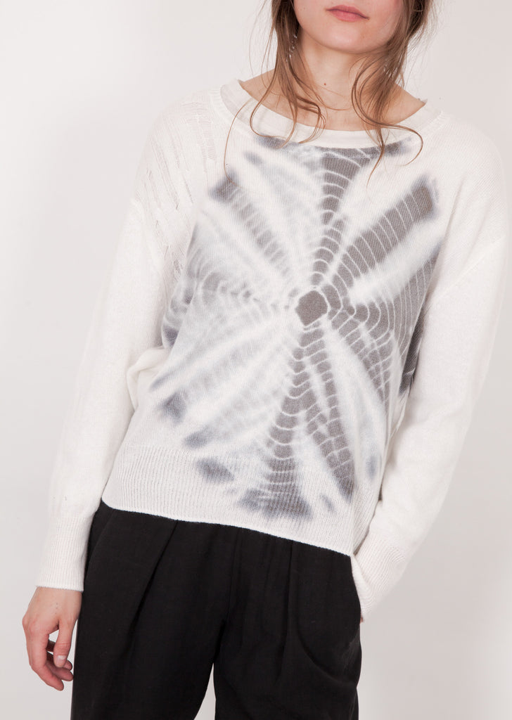 Shred Shoulder Pullover Diamond White